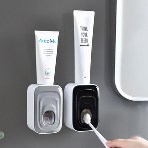 Soporte de pared para lavabo de baño, sin perforaciones, de plástico ABS antideslizante, dispensador automático de pasta de dientes - Product Image 1