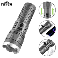 Lampe torche LED haute luminosité avec indicateur de batterie numérique, zoom télescopique, rechargeable, portable, pour la chasse en plein air et les situations d'urgence