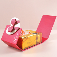 Boîte cadeau créative, recyclable et personnalisable en PU, avec toucher papier, finition laquée, double ouverture, pliable et à fermeture magnétique