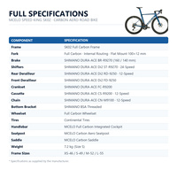 Vélo de route aérodynamique en carbone MCELO SPEED SK02 SHIMA NO DURA ACE Di2 24 vitesses, freins à disque hydrauliques, câblage interne complet, vélo de course