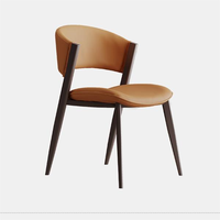Chaise de salle à manger moderne à dossier haut en cuir, design nordique pour la maison, le bar, les restaurants en plein air et les tables d'hôtel