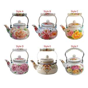 Teiera <span class=keywords><strong>turca</strong></span> in smalto multiuso con manico in bachelite resistente al calore bollitore in metallo per tè caffè e acqua - Product Image 1