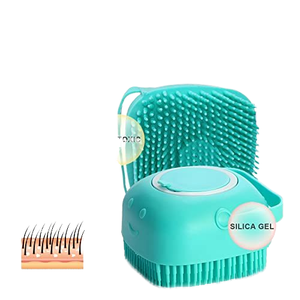 Brosse de <span class=keywords><strong>massage</strong></span> pour le bain et le toilettage des animaux de compagnie avec distributeur de savon et de shampoing, poils en silicone doux pour chiens et chats à poils longs ou courts, douche - Product Image 3