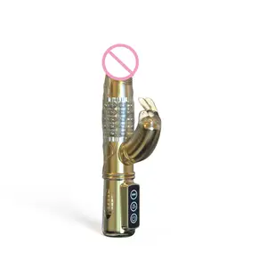 Produits de sexe pour adultes SEMO g spot double stimulateur gode réaliste vibrateur de lapin rotatif jouets sexuels avec perles pour femme