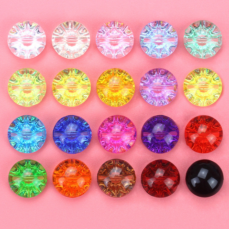 12mm Color Transparent Button Shirt Plastic Arylic Around Half Ball Shank Button In Stock