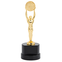 Design de mode Nouveau trophée en métal en forme de terre avec base en bois pour la cérémonie ou les événements sur le thème de la paix JM24