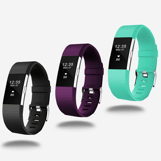 Custom Soft Sport Silicone Smart Watch Strap Bands Replacement Strap for Fitbit Charge 2 Watch Bands