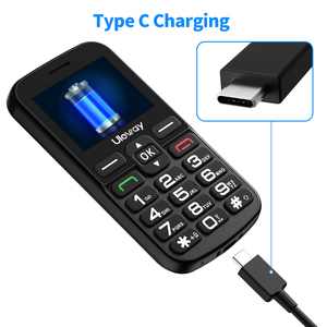Téléphone portable <span class=keywords><strong>4G</strong></span> avec écran IPS de 2,4 pouces, facile à utiliser, débloqué, <span class=keywords><strong>pour</strong></span> seniors, avec haut-parleur 2-en-1, station de charge, bouton SOS, lampe torche, <span class=keywords><strong>USB</strong></span>-C - Product Image 5