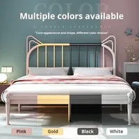 Lit simple/double pour enfants, design princesse, lit en fer moderne et simple, démontable pour la chambre à coucher