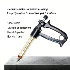 Seringue vétérinaire semi-automatique à débit continu 25 ml 50 ml, dosage réglable pour l'injection de vaccins chez le bétail, les porcs, les bovins, les ovins - Product Image 4