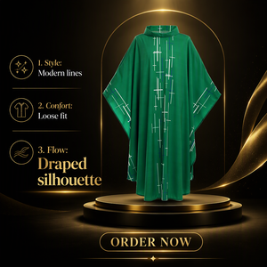 Costume da chiesa monaco prete mantello monaco abito croce stampa cristo ministro clero uomo abito mantello Anime costumi per adulti - Product Image 3