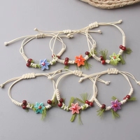 Nouveau bracelet en céramique tressée avec des perles délicates et ajustables, un cadeau pour une meilleure amie étudiante