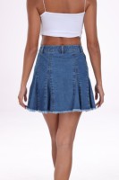 100% coton dames plissé élégant jupe décontracté femmes robe usine sortie denim mini jupe pour les femmes
