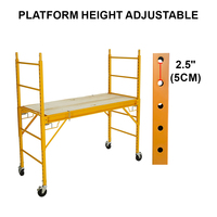 Échafaudage multi-usage LINYI QUEEN de 6 pieds, style Baker, capacité de 450 kg, tour d'échafaudage roulante réglable pour l'intérieur