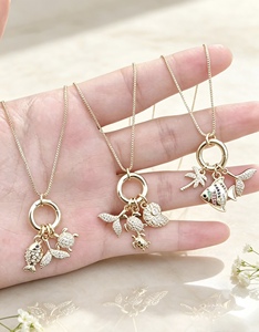 Exquisite Jewelry style Charm Pendant Necklace Fish Turtle Shell Hoop <b>Chain</b> Jewelry for Women Pendant Necklace - Product Image 2