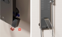 Système de douche à effet pluie multifonctionnel de luxe avec écran LED, mitigeur de douche en laiton à poignée unique, surface brossée douce, ensemble de douche pour salle de bain