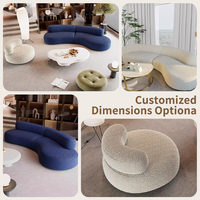 Sofá Seccional Curvo, Completamente Comprimido, Esponja de Alta Densidad, Chaise Longue, Diseño Moderno, Patas de Acero Inoxidable, para Sala de Estar