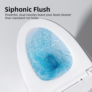 Kidoir phòng tắm WC một mảnh sàn nhà vệ sinh gắn S Trap đôi bão rửa nhà vệ sinh gốm với van góc và ống - Product Image 5