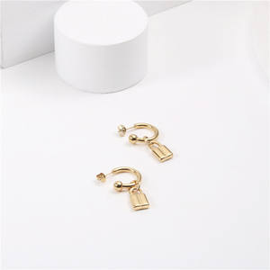 नई Joolim फैशनेबल बाली 18K पीवीडी सोने ताला परिवर्तनीय घेरा कान की बाली स्टेनलेस स्टील थोक धूमिल नि: शुल्क जहाज के लिए तैयार - Product Image 4