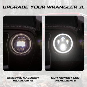 Phares LED 9 pouces pour Wrangler JL 2018 2019 2020, faisceau haut et bas, étanches IP67/IP68, certifiés <span class=keywords><strong>CE</strong></span>, fonction Angel Eyes <span class=keywords><strong>Halo</strong></span>, neufs - Product Image 4