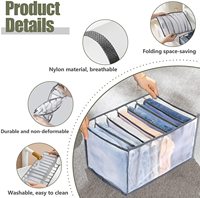 Organisateur de vêtements de 7 grilles organisateurs de vêtements lavables boîtes de rangement de produits ménagers boîtes de rangement et bacs rectangulaires