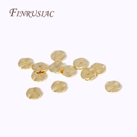Séparateurs de perles rondes à friser en vague bricolage perles fabrication de bijoux 4/5/6MM 18K plaqué or vague perles entretoises plates