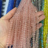 Perles en verre cristal artificiel irisées à facettes multiples de 6 mm, effet fleur, pour la fabrication de bracelets DIY et accessoires de bijoux