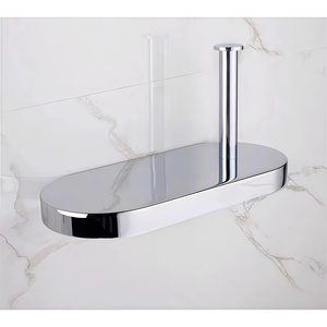 Porte-papier toilette et support de téléphone portable en acier inoxydable de luxe léger avec miroir, double support de papier toilette suspendu pour usage hôtelier - Product Image 6