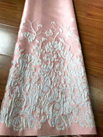 Desainer Italia 204gsm lebih terang mode kain Jacquard 100% poliester 150d posisi ganda bunga untuk pernikahan anak perempuan