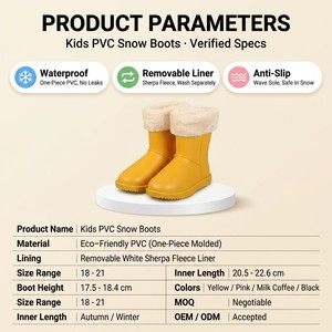 <span class=keywords><strong>Stivali</strong></span> <span class=keywords><strong>da</strong></span> <span class=keywords><strong>neve</strong></span> in PVC per bambini con fodera in pelliccia rimovibile, impermeabili, suola antiscivolo, altezza media polpaccio, caldi per l'inverno, per bambini piccoli, per <span class=keywords><strong>neve</strong></span> <span class=keywords><strong>e</strong></span> <span class=keywords><strong>pioggia</strong></span> all'aperto - Product Image 6