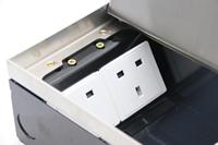 CY01-200 Prise de sol escamotable en marbre, boîtier de prise universelle UK en acier inoxydable pour sol