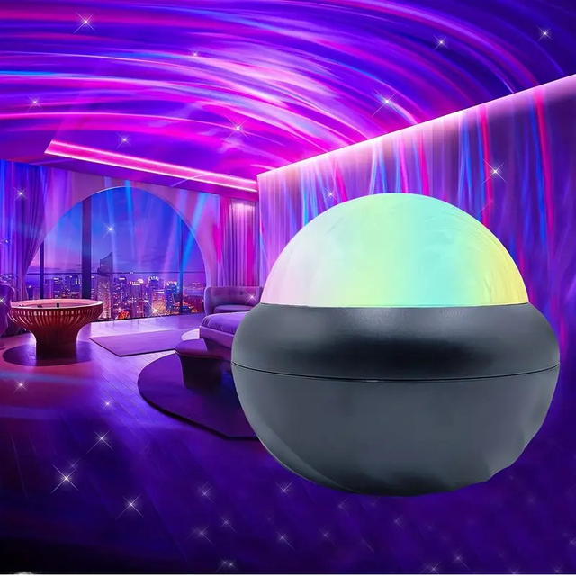 Ocean Wave Aurora Projector Light DIY LED 16 Colors Dynamic Northern Aurora Remote Control Night Light RGB Glow Mood Light Gifts