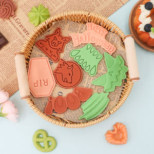 Moule à biscuits série loup-garou Halloween moule à biscuits de dessin animé 3D avec <span class=keywords><strong>empreinte</strong></span> de dessin animé outil de pierre tombale bricolage - Product Image 2