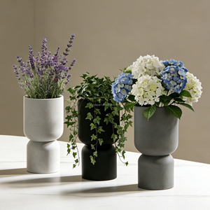 Jardinière en béton artisanale créative 2026, empilable géométriquement, <span class=keywords><strong>noir</strong></span>, blanc, gris, vente en gros pour la décoration intérieure, personnalisable - Product Image 1