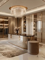 Dressing mural encastré de luxe moderne, armoire sur mesure