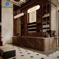 Conception de comptoir de bar pour café, armoires de présentation personnalisées pour café, mobilier de café durable pour la conception de cafés modernes