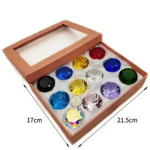 Vente en gros de 3cm/4cm Diy Crystal Diamond Faveurs de mariage Peinture Verre Diamant Presse-papiers Cadeau de Saint Valentin