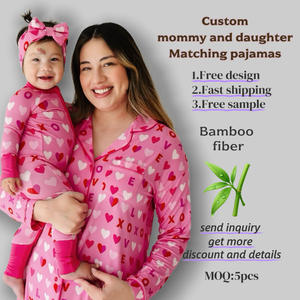 Set di Pigiami Personalizzati per Mamma e Figlia, Maniche Lunghe, Stampa Personalizzata, Morbidi per Madre e Bambini - Product Image 1