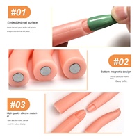 Paquet de 5 doigts magnétiques en Silicone moule Nail Art pratique doigts pour la photographie pour les outils d'art des ongles à la main