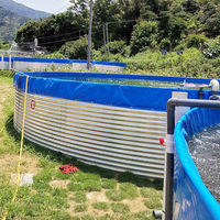 Réservoir d'élevage de poissons en toile haute densité, facile à installer, matériau épaissi, bonne stabilité, avec feuille de galvanisation circulaire