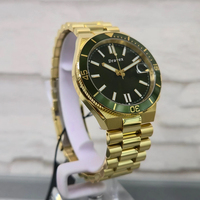 Montre de plongée mécanique automatique de luxe pour homme, cadran vert soleil, lunette rotative, fenêtre de date, montre de sport étanche