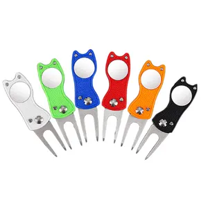 OEM High Quality multi-function metal bottle opener golf divot tool 3cm x 12cm for golf gift and golf course