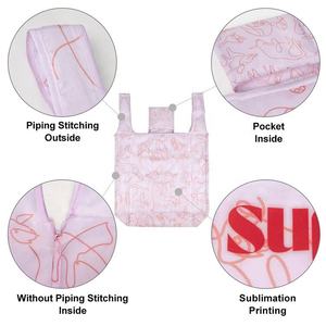 Sac à provisions en polyester 190t pliable recyclé Sac d'épicerie pliable réutilisable - Product Image 2