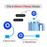 En gros 10mm mauvais œil boisson anti-poussière conseils Silicone paille Topper couvre breloques décoration couvercles