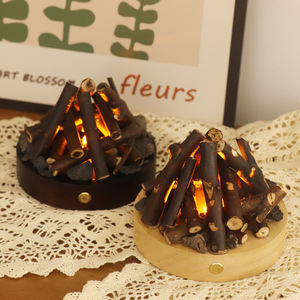 Decorazione albero lampada da tavolo in legno rumore bianco USB lampada Touch da comodino ricaricabile con batteria - Product Image 3