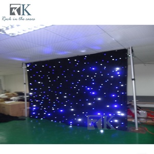 ม่านกำมะหยี่สีดำประดับไฟ LED สำหรับตกแต่งงานแต่งงาน ฉากหลังงานปาร์ตี้ - Product Image 4