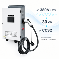 Chargeur DC CCS2 30 kW à double pistolet, charge rapide, OCPP 1.6J, RFID, IP54, pour flotte, dépôt, commercial, borne de recharge, écran tactile, paiement QR, compteur d'énergie