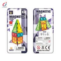 Bloques de Construcción Magnéticos para Niños Chengji, Bloques de Construcción Magnéticos Coloridos de Dibujos Animados, Bloques Magnéticos Transparentes en 3D