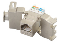 Conector Keystone RJ45 Cat6a FTP blindado de 180 grados sin herramientas, Krone IDC, 500MHz, CE RoHS, para placa de pared, panel de conexiones e información
