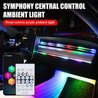 Intérieur Universel de Voiture Acrylique Fibre Optique RGB Symphonie Chasing Led App Télécommande Lumière Ambiante Décoration Atmosphère Lumière